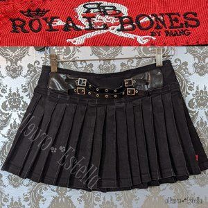 Royal Bones Pleated Double Strap Skirt
